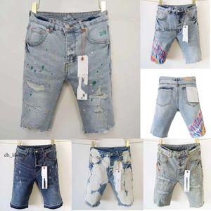 Lila Marke Shorts Purple Jeans Kurzpurple Brand Jeans Designer Sommer lässig Shorts Herren-Jeanshosen für Herren Shorts High-End-Qualitätsmode D.