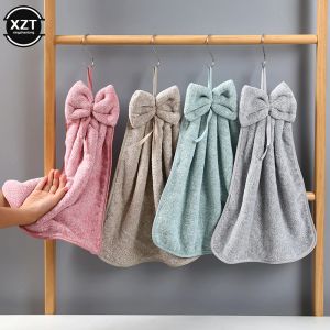 Towels New Bowknot Coral Velvet Hand Towels for Kitchen Bathroom Microfiber Soft Quick Dry Absorbent Cleaning Cloths Home Terry Towels