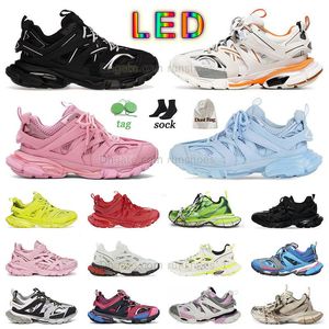 Designer de luxo Tracks 3 Treinadores Trilha 3.0 LED SAPATOS CASUAIS DHGATE Runner Brown Balincaga Blue Phantom Tess.S.Gomma acende tênis de placa cinza de alta qualidade rosa