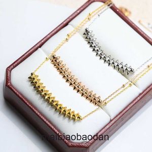 Cartre High End jewelry necklaces for womens Rose Gold Bullet Necklace Plated Thick Gold Willow Feel Collar Chain Original 1:1 With Real Logo and box