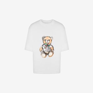 DRAWN TEDDY BEAR ORGANIC JERSEY T-SHIRT Mens Designer Tshirts Brand Clothing Teddy Print Womens T-SHIRT ROUND NECK SS Oversized Hip Hop Tshirt Top Tees 1621