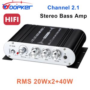 Amplificadores woopker amplificador de áudio ST838 2.1 Subwoofer estéreo Bass Amp rms 20wx2+40w Classe D Mini amplificadores Media Player