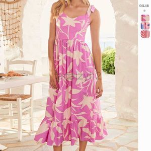 Designer Dress New Spring/Summer Printed Strap Dress Sleeveless Holiday Beach Dress Plus size Dresses