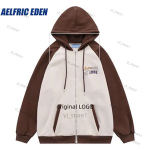 Męskie bluzy bluzy Aelfric Eden Haploidered Blue Y2K Hoodie Pullover Streetwear Hip-Hop Retro Aelfric Eden Harajuku 8333