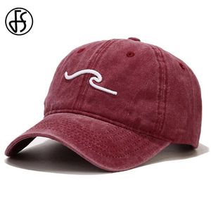 Ball Caps FS 2023 Simple 3D Embroidery Baseball Caps Men Women Stree Trendy Face Cap Red Yellow Casquette Snapback Hip Hop Dad Hat Y240507