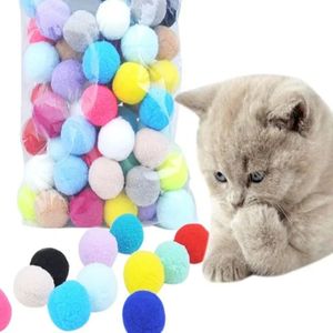 Söta roliga kattleksaker Stretch Plush Ball 0,98in Cat Toy Ball Creative Colorful Interactive Cat Cat Chew Toy Dropshipping