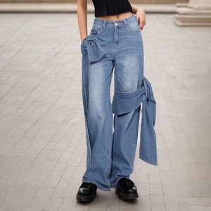 Kvinnors jeans lyxiga bekväma fluga kvinnliga leggings teknik grossist tvättade striht byxor baggy