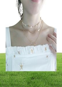 Pameng Silver Color Chain Foglie Multi strato Collana girocollo per donne Collier Femme Fashion Jewelry Gold Color9818766