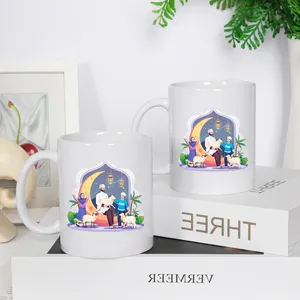 Tassen 1pc Cartoon süßes Lamm Eid al-Adha Custom Muster Keramikmilch Milch Kaffee Juice Tasse geeignet für Geschenke