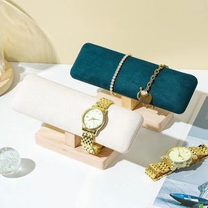 Scatole d'oro 1pc Orologi in legno Display Stands Collana Bracciale Bracciale Bracciale Bragglezza SCRUCHIE GUADA GUADA