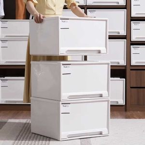 Storage Boxes Bins Drawer storage box household plastic transparent wardrobe underwear thick and large capacity clothing cabinet Q240506