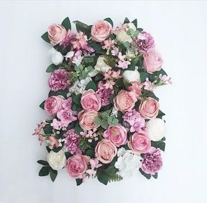 Konstgjord blommvägg 6040 cm rose hortensia blommakongationsblommor hemparti bröllop dekoration tillbehör2996396