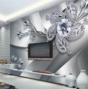 3D vägg väggmålning tapet diamantblomma mönster bakgrund modern konst rge väggmålning vardagsrum hem dekor89494952410970