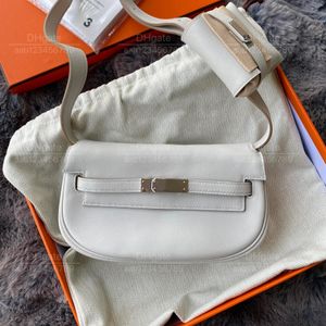 12A Spiegelqualität Luxus klassischer Designer -Tasche Ladies'Handbag All handgefertigt echte Ledertasche 17,5 cm Schulter -Crossbody -Tasche Weiß/Schwarz Minimalistische Pendlertasche