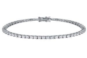 Real Solid 925 Silver 1521cm Tennis Bracelet Jewelry Pave Full 3mm of 5A CZ Eternal Gift for Wife Fine Jewellery2712673