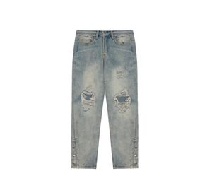 MEN039S Plus Size Hosen Jeans Löcher gestickt Männer High Street Fashion Hip Hop8699136