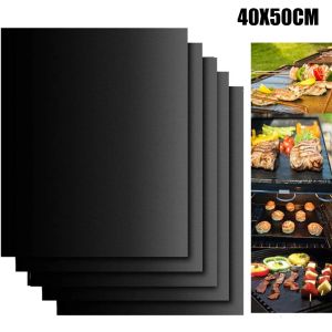 Accessories BBQ Grill Mat 50*40cm Baking Mat BBQ Tools Cooking Grilling Sheet Heat Resistance Outdoor Picnic Cooking Barbecue Oven Tool