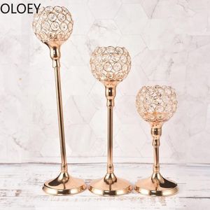 Świece Nordic Gold Candlestick Glass Stand El Decoration Creative Wedding Centerpieces