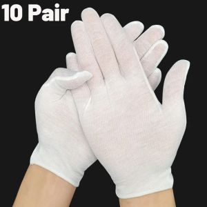 Gloves White Cotton Work Gloves for Dry Hands Handling Film Ceremonial High Stretch Gloves Household Cleaning Tools Gloves