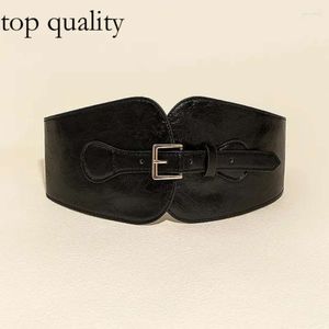 Cintos Mulheres Luxo Damas Luxo Cintura larga Pino Fuckle Belt Punk Style Rivet Designer PU Elastic Band Stretch 800