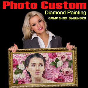 Craft HOMFUN 5D DIY Diamond Painting Photo Custom Picture Rhinestones Diamond Embroidery Beadwork gift Cross Stitch 3D Home Decor zx