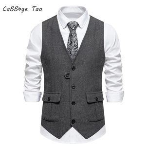 Spring Mens Suit colete Retro Vneck de cor sólida Casual Slim Fit Refreshing e confortável Top 240507