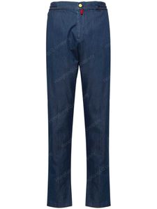 Męskie spodnie 100% bawełniany kiton średniej szusty chinos do man Casual Long Spot Indigo Blue