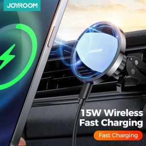 Stands Magnetic Wireless Charger Car Phone Holder 15W Qi Fast Charging Car Mount för iPhone 13 12 11 Pro Max XS Samsung S9 S10 Joyroom