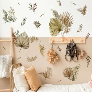 Stickers Boho Leaves Wall Stickers Kids Baby Girls Room Decor DIY Wall Decals Art Mural Living Room Nursery Bedroom Home Decoration Vinyl