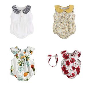 Summer Floral Cotton Girls Bodysuits Cute Baby Clothes Outfits Fashion Hotsale