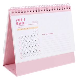 Calendario 2024 Calendario della scrivania SET DEC DEC STANDARE MANI AGENDA Planner Coil con blocchi di grandi dimensioni Home Office Pink