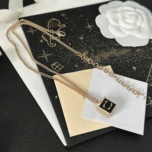 Lyxdesigner varumärke brev hänge halsband 18k guld pläterad högkvalitativ crysatl sträng tröja mässing mässing newklace mens kvinnor bröllop juvelry