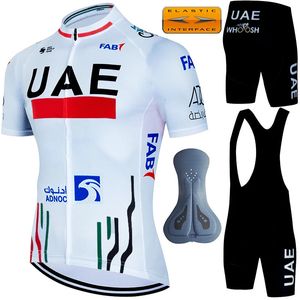 Blusa de ciclismo bycicle bloqueio Emirados Árabes Unidos de camisa profissional uniformes jersey man pro te equipe mtb roupas shorts roupas de roupa de roupa de roupas 240506