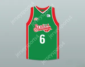 CUSTOM NAY Mens Youth/Kids KRISTAPS PORZINGIS 6 BALONCESTO SEVILLA GREEN BASKETBALL JERSEY TOP Stitched S-6XL