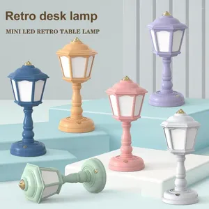 Table Lamps Retro Lamp LED Desk USB Charging Night Lights Touch Dimmable Light Mini Street Bedside Room Decor