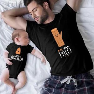 Familjsmatchande kläder roliga familj matchande skjortor de tal palo tal astilla t-shirts pappa och pojkar flickor tees baby rompers fathers day outfits gåvor d240507