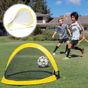 子供向けのサッカー折りたたみトレーニング目標ネットキットインフレータブルサッカーとポンプを使用したポータブル屋内屋外サッカーの練習
