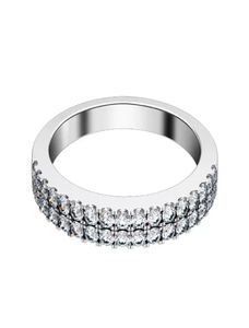 Clusterringe Florid Schmuck Mikro gepflastertes Band Ring Solid 925 Sterling Silber Engagement Weißgold Farbe Prmoise7897401