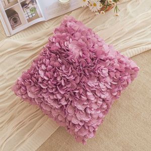 Cushion/Decorative Handmade Three-dimensional Hydrangea Cushion Cover Solid Color Patchwork Flowercase Light Luxury Decorative Cushion Cover