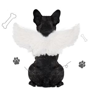 Ubranie Pet Halloween Fiather Wing Show Fairy Costume Cosplay Cosplay Props Angel Devil Wings for Dog Cat Party Halloween Przyjmowania zwierząt domowych