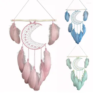 Decorative Figurines Dream Catchers Wall Hanging With Natural Feathers Tassel Wood Stick Wind Chimes Home Craft For Decoration