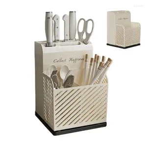 Kitchen Storage Utensil Rack Space Saving Multifunctional Large Dryer With Chopstick Holder Safety Universal Knife Tool Carrier