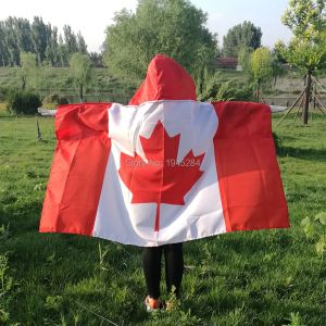 アクセサリーカナダ旗ケープボディフラッグバナー3x5フィートポリエステルワールドカントリースポーツファンフラッグケープ、送料無料