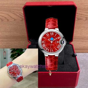 Cratere Automatico unisex orologio in edizione limitata Cina rossa New Womens Blue Blue Blue Mechanical Swiss orologio 33 mm con scatola originale