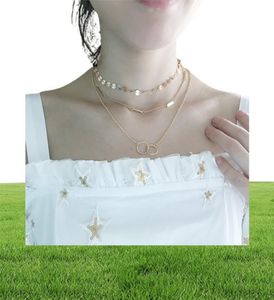 Pameng Silver Color Chain Leaves Multi Layer Choker Necklace For Women Collier Femme Fashion Jewelry Gold Color7555576