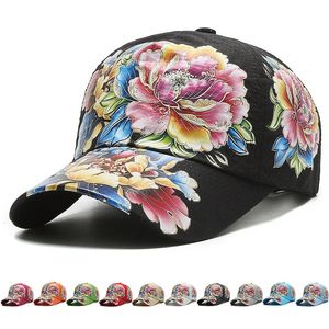 Capa baseball Casual Sun Hat Streetwear Vintage Elegancki styl etniczny nadruk moda scena występ Hip Hop Kobiety Bastet 240507