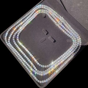 Prezzo più economico hip hop sterling sier 2mm 3mm 4mm 5mm da 6,5 mm VVS Moissanites Necklace Diamond Catena di tennis Moissanite