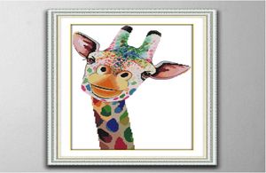 Giraffe Home Handmade Cross Stitch Craft Tools Borderyer Behithwork Sets Counted Print on Canvas DMC 14CT 11CT4995656