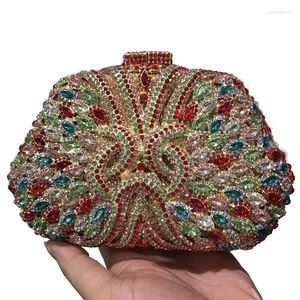 Evening Bags Latest Design Female Prom Purse Bridal Shoulder Bag Wedding Box Clutch Rhinestone Party