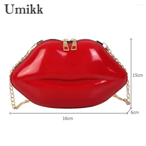 Bag Lips Women Shoulder Bags Fashion Solid PVC Messenger Chain Zipper Satchel Ladies Small Simple Crossbody Handbags